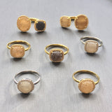 Double Champagne Druzy Ring
