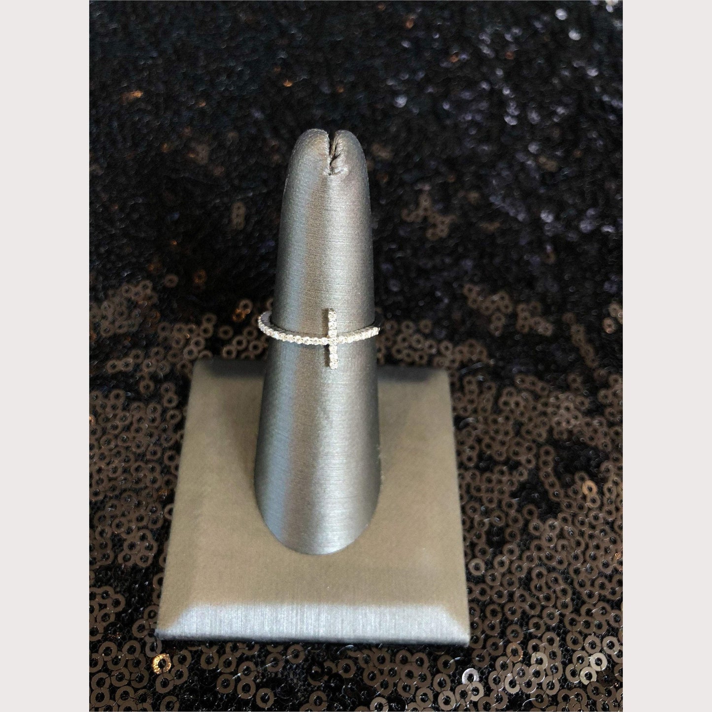 White Gold Cross Ring