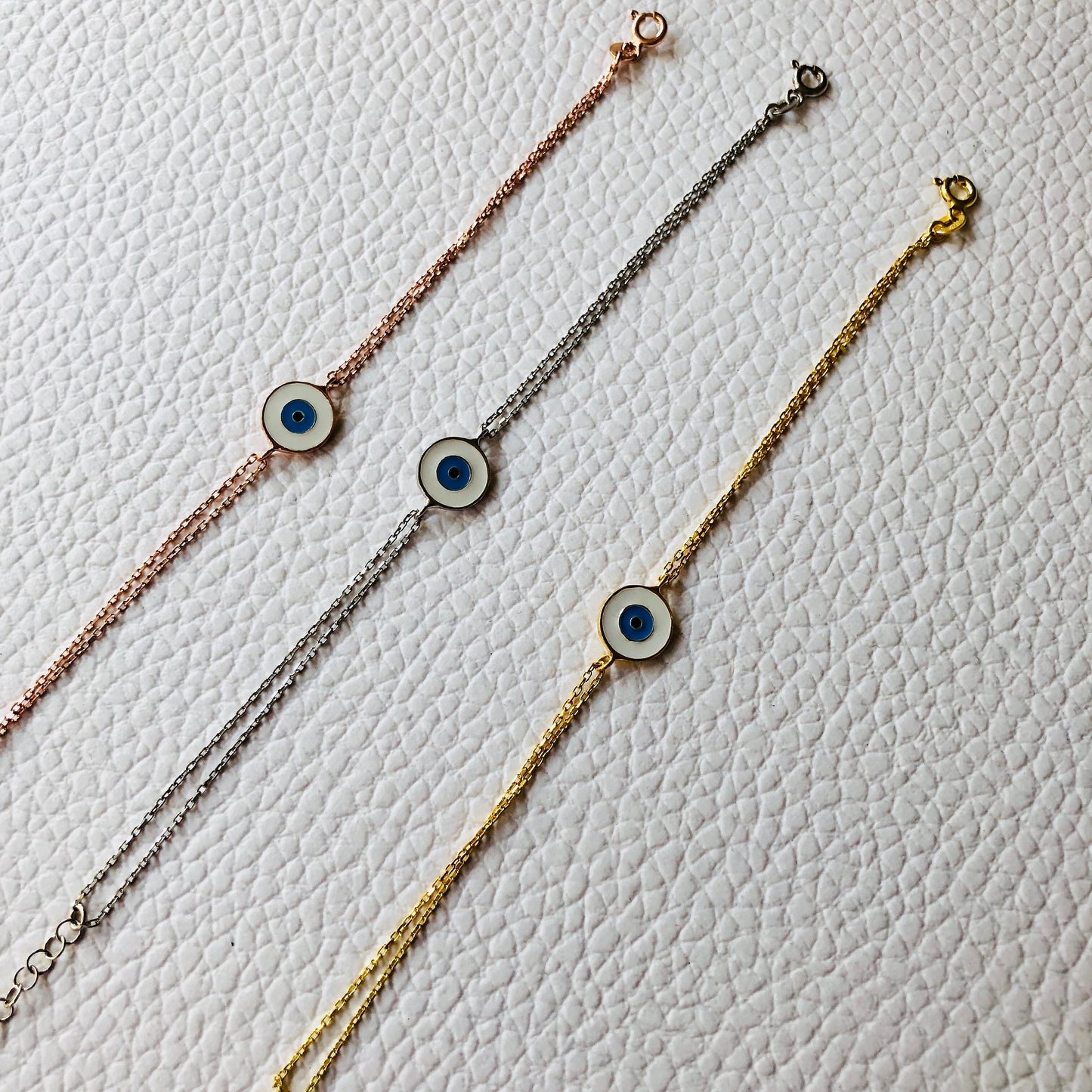 White Enamel Eye Bracelet