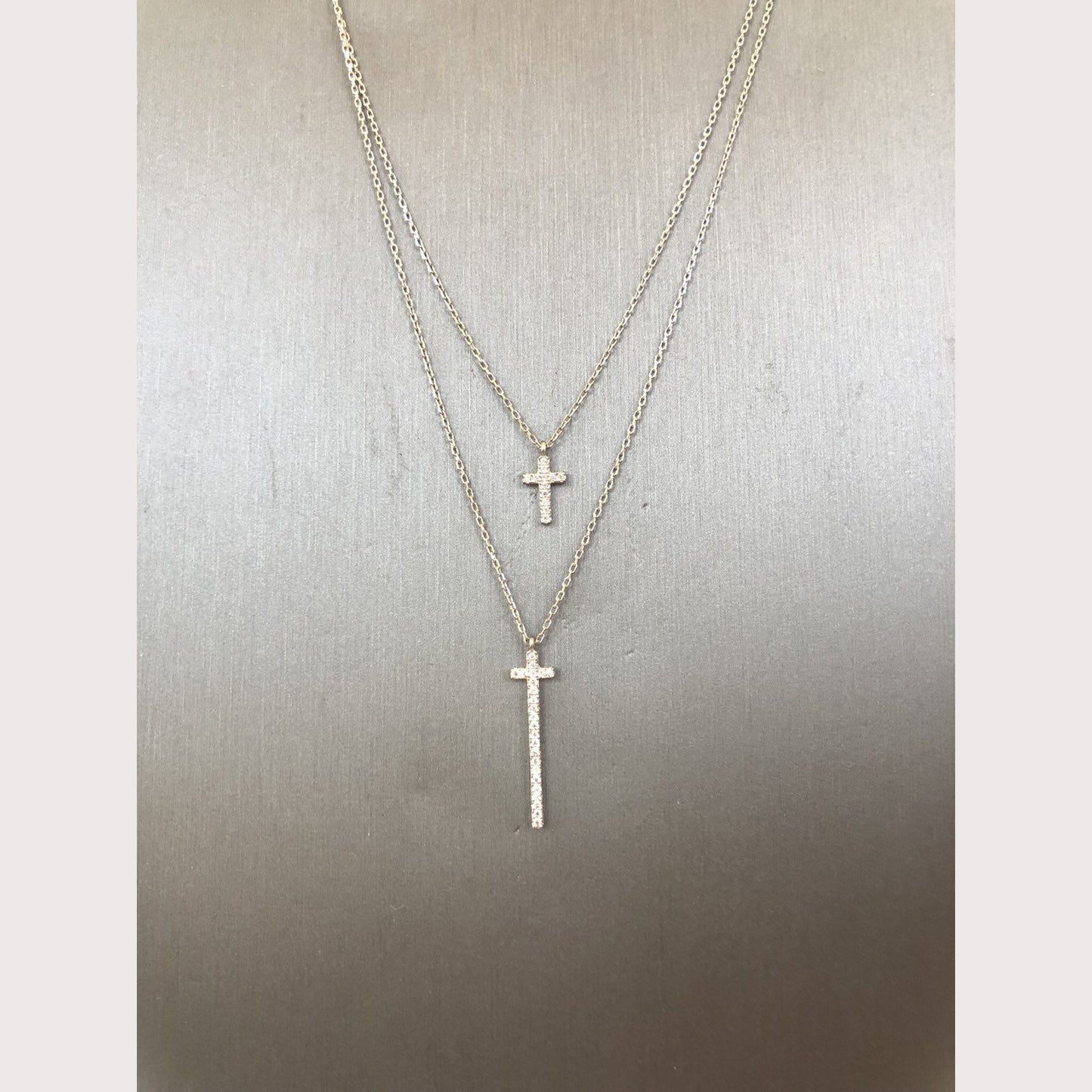 Double Cross Necklace