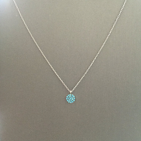 Mini Turquoise Disc Necklace