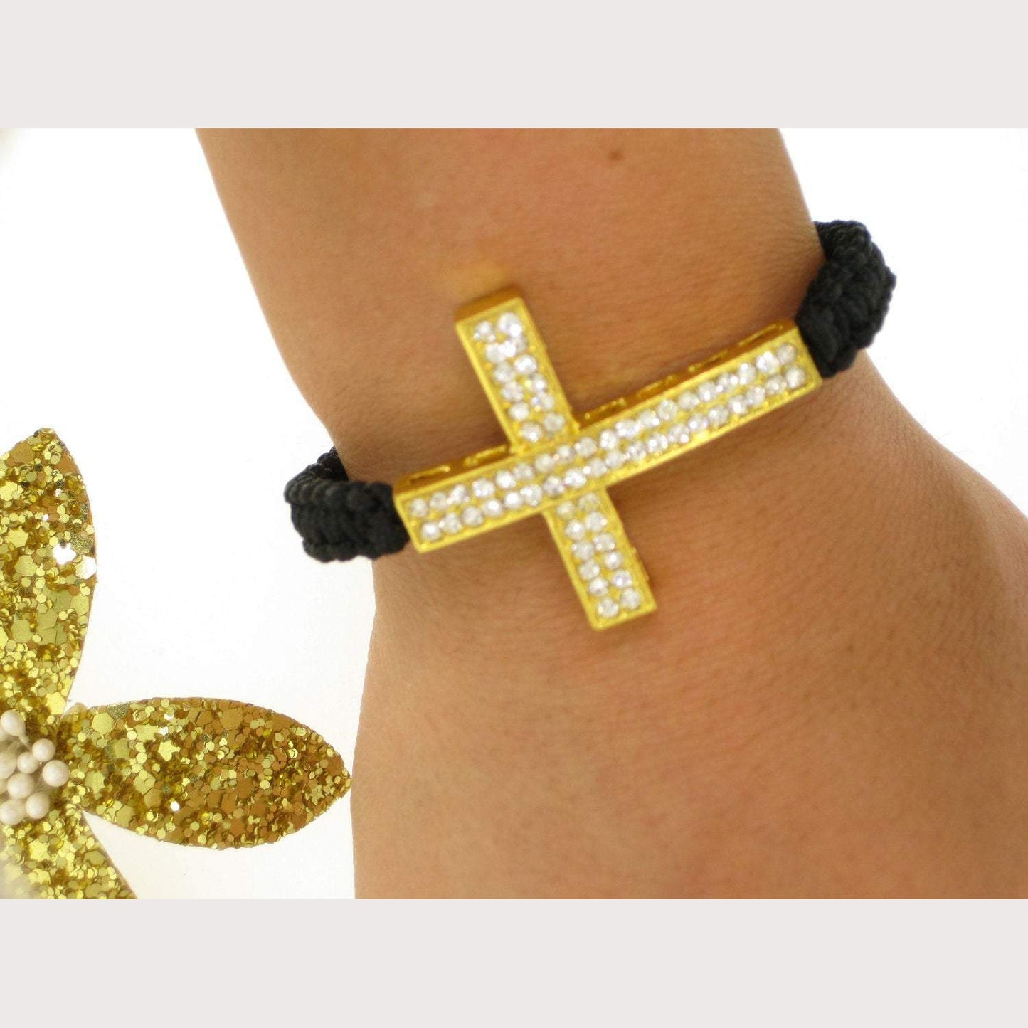 Chunky Sideway Cross Macrame Bracelet