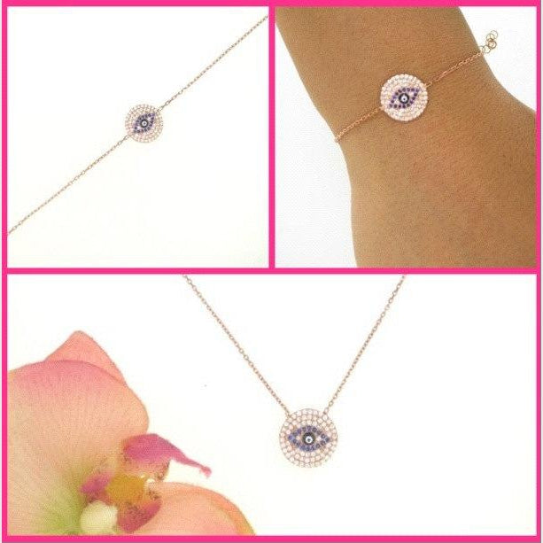 Evil Eye Disc Necklace