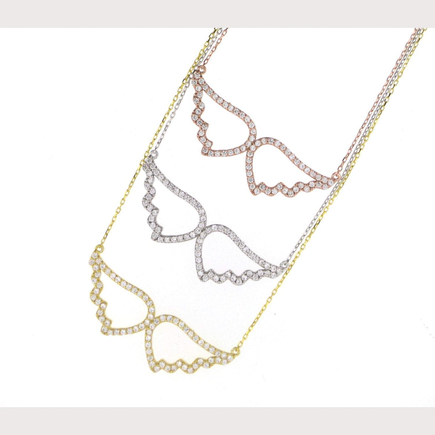 SALE--Large Pave Angel Wings