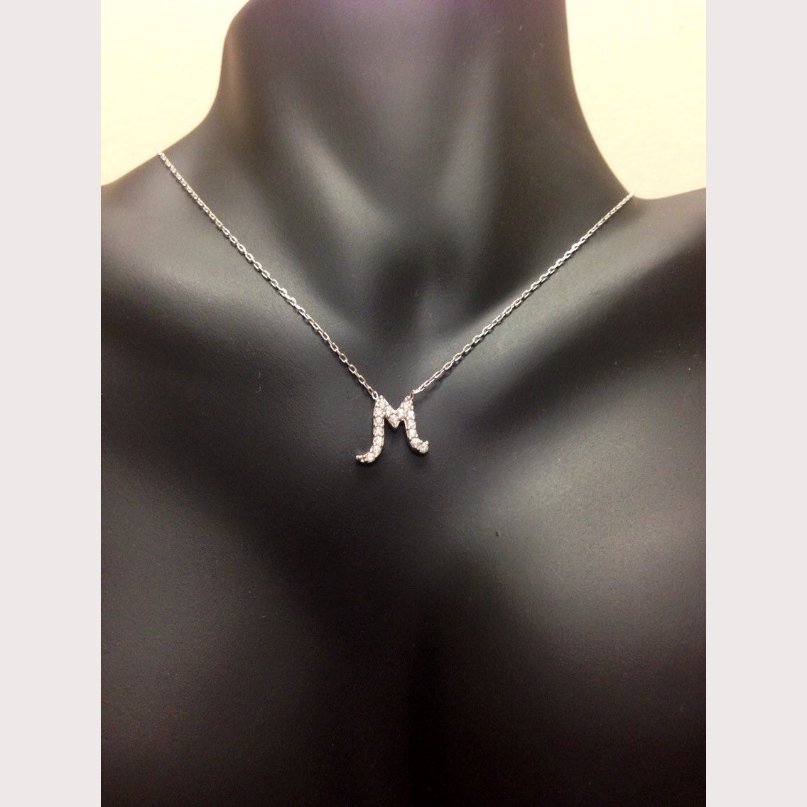 Pave (A) Initial Necklace