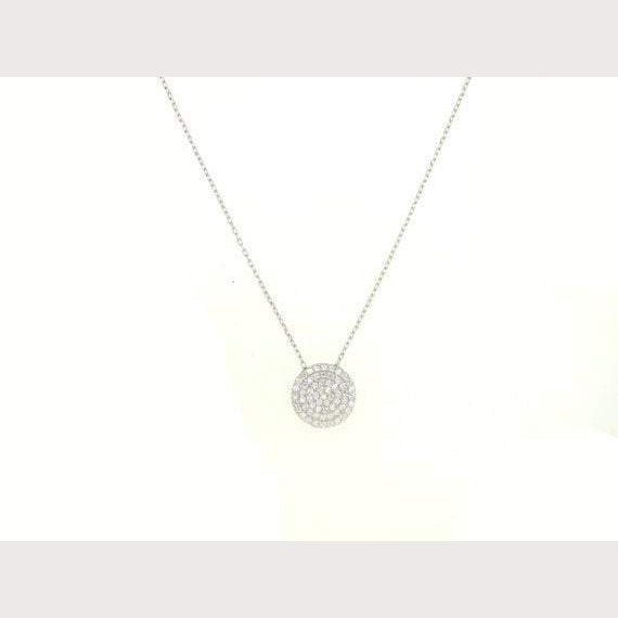 Medium Pave Disc Necklace