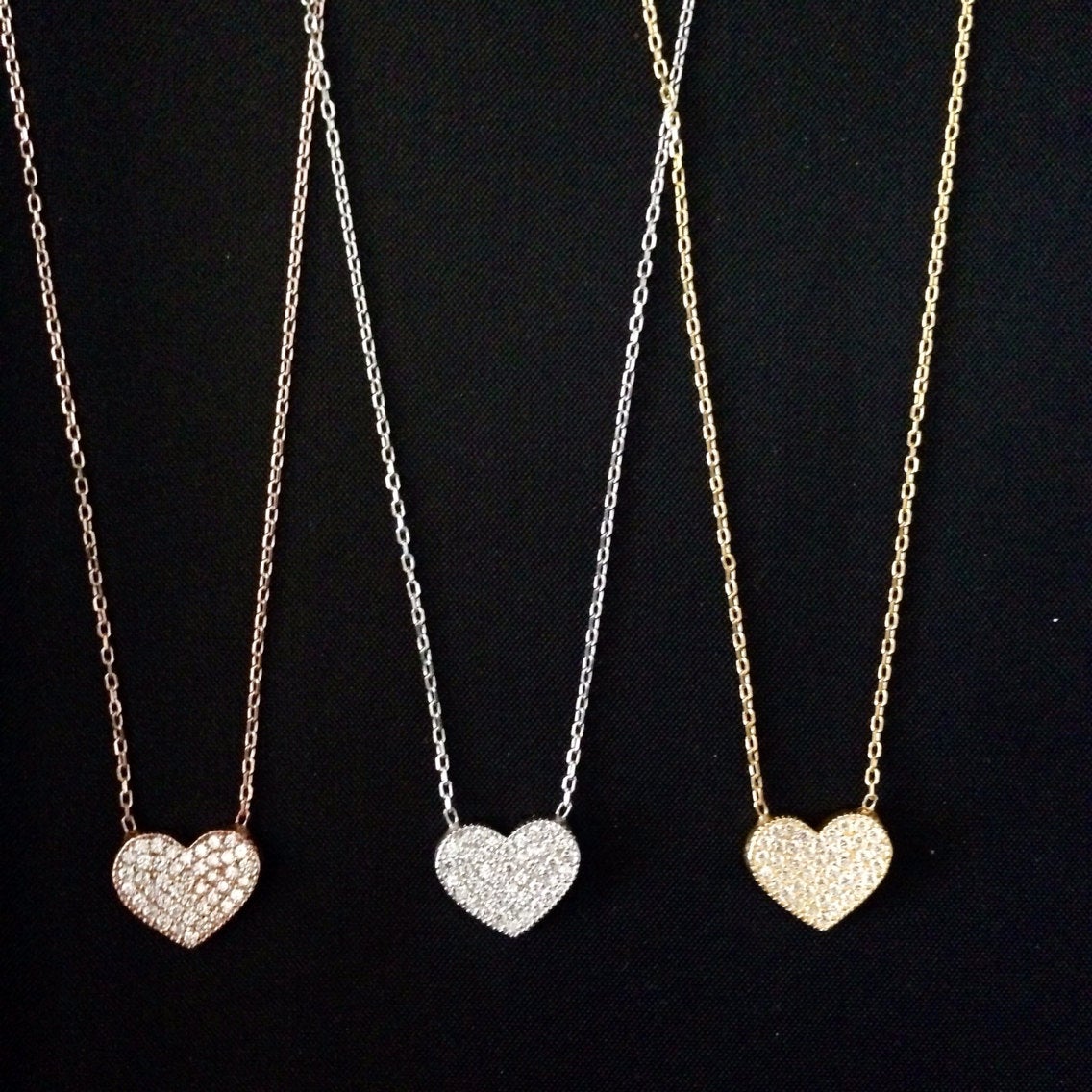 Small Pave Heart Necklace