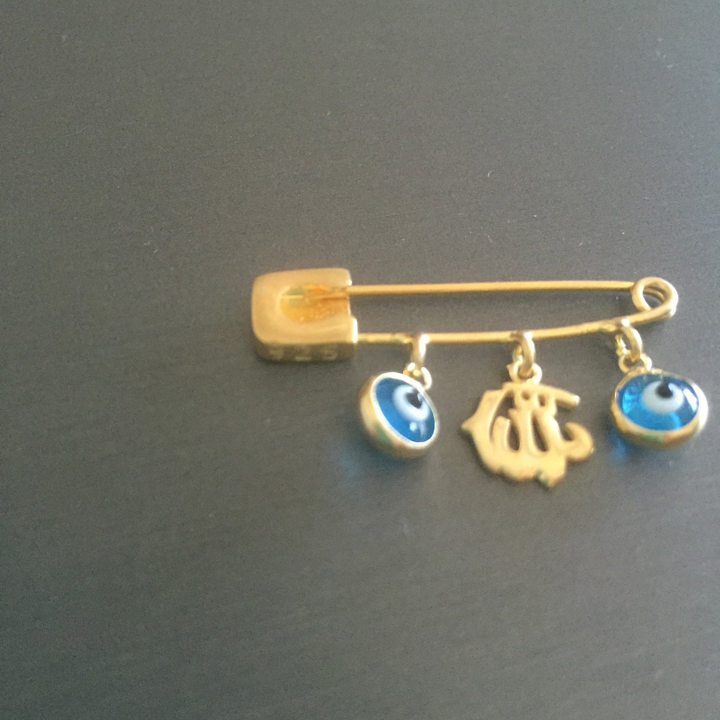 Silver Allah Evil Eye Pin