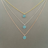 Mini Turquoise Disc Necklace