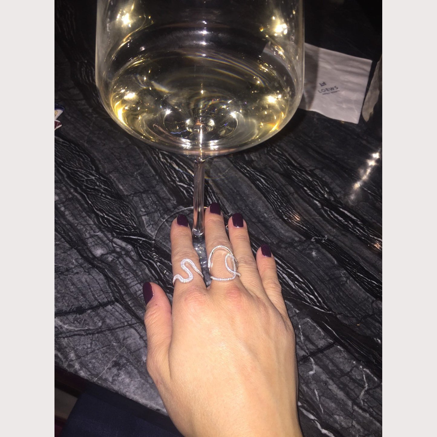Double Swirl Pave Ring