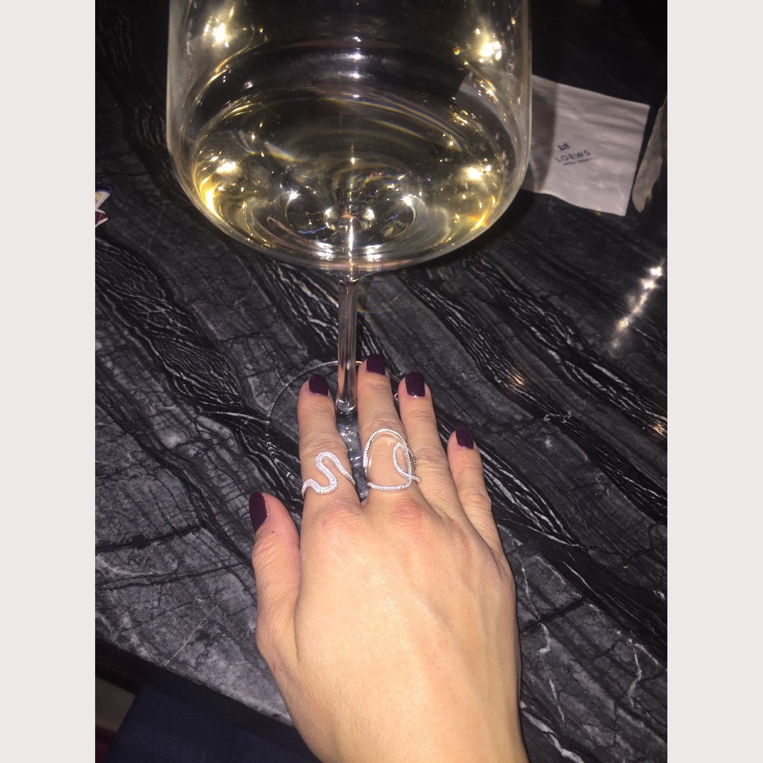 Double Swirl Pave Ring