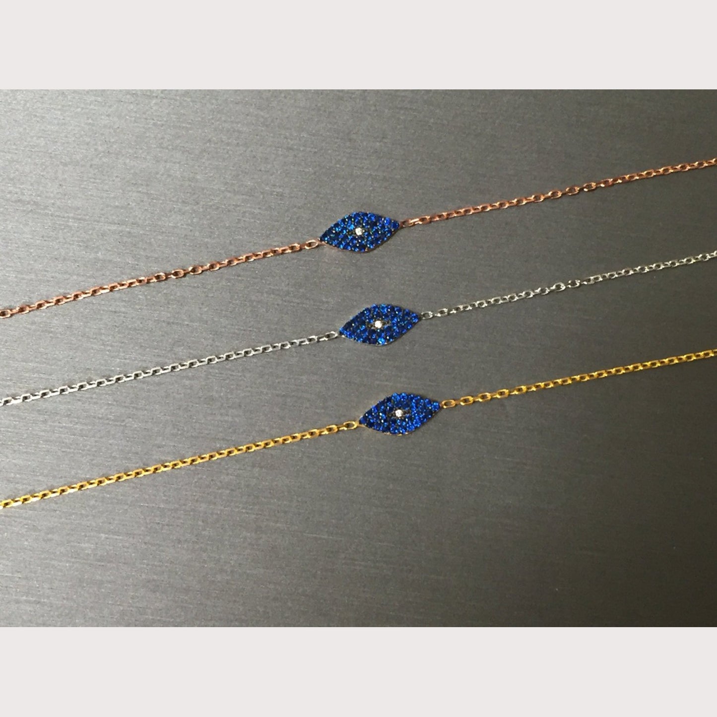 Modern Blue Eye Bracelet-Gold