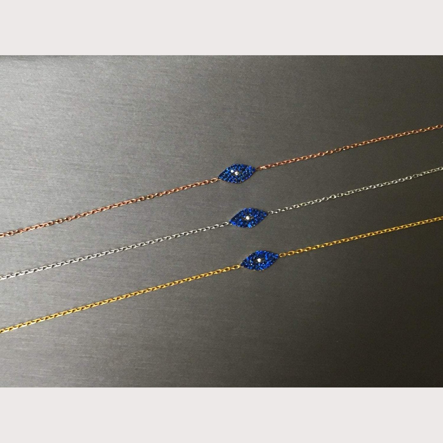 Modern Blue Eye Bracelet-Gold