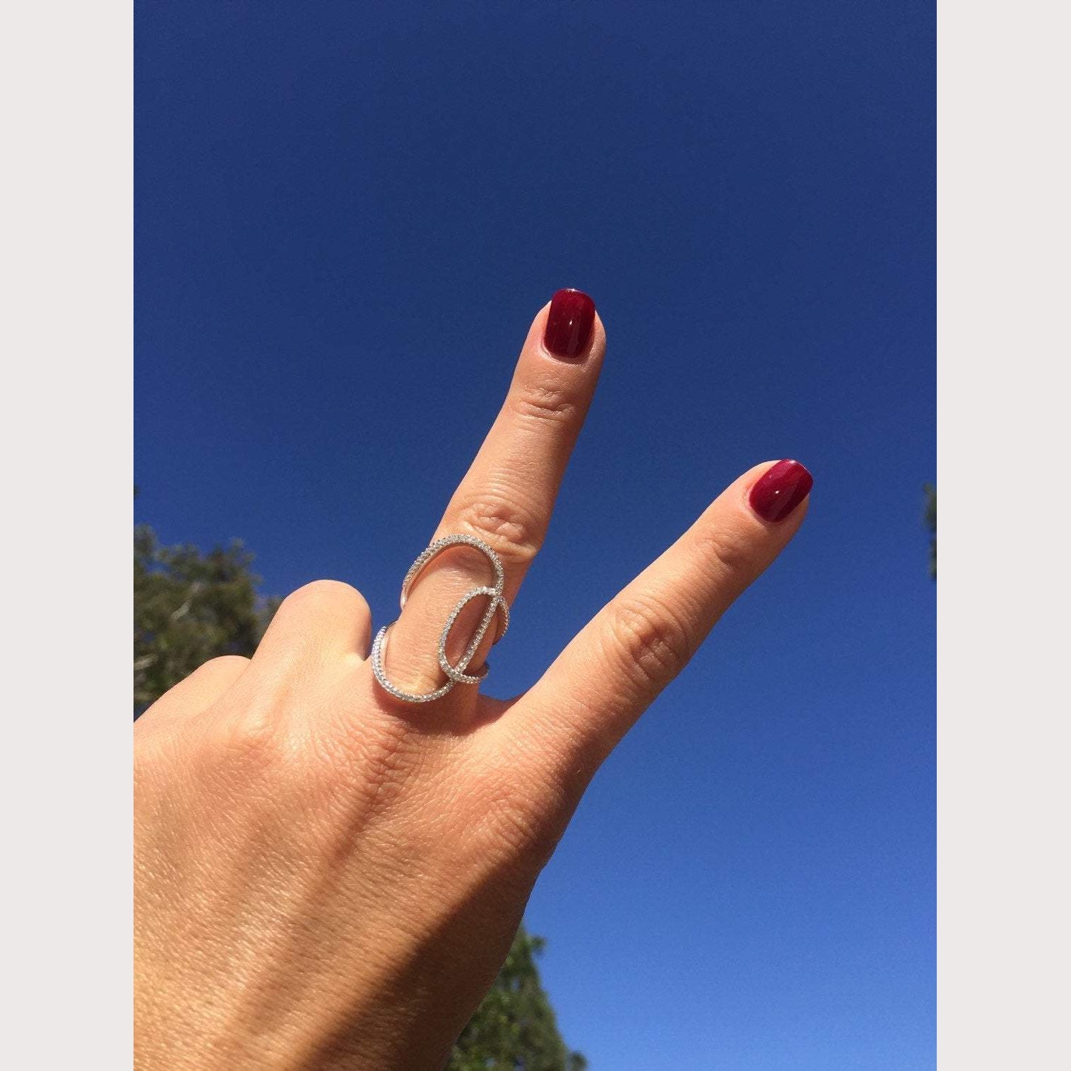 Double Swirl Pave Ring