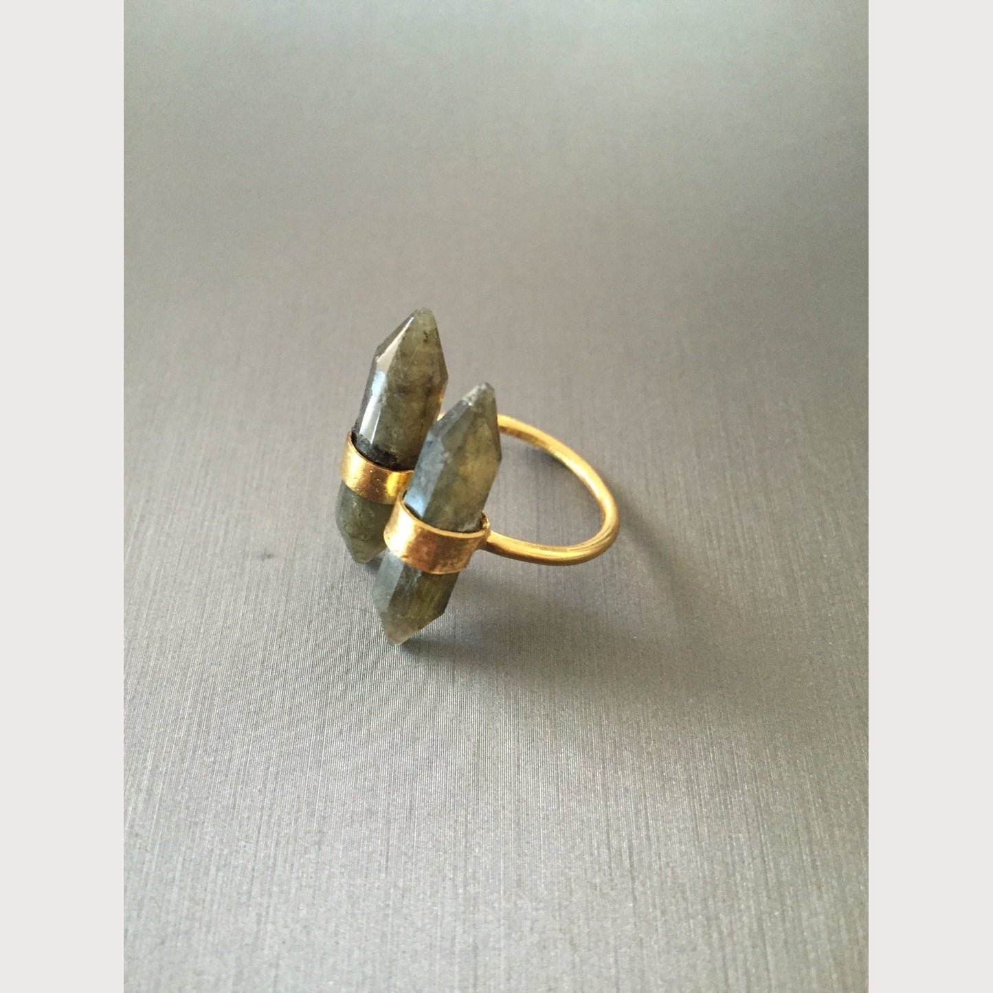 Double Crystal Gemstone Ring