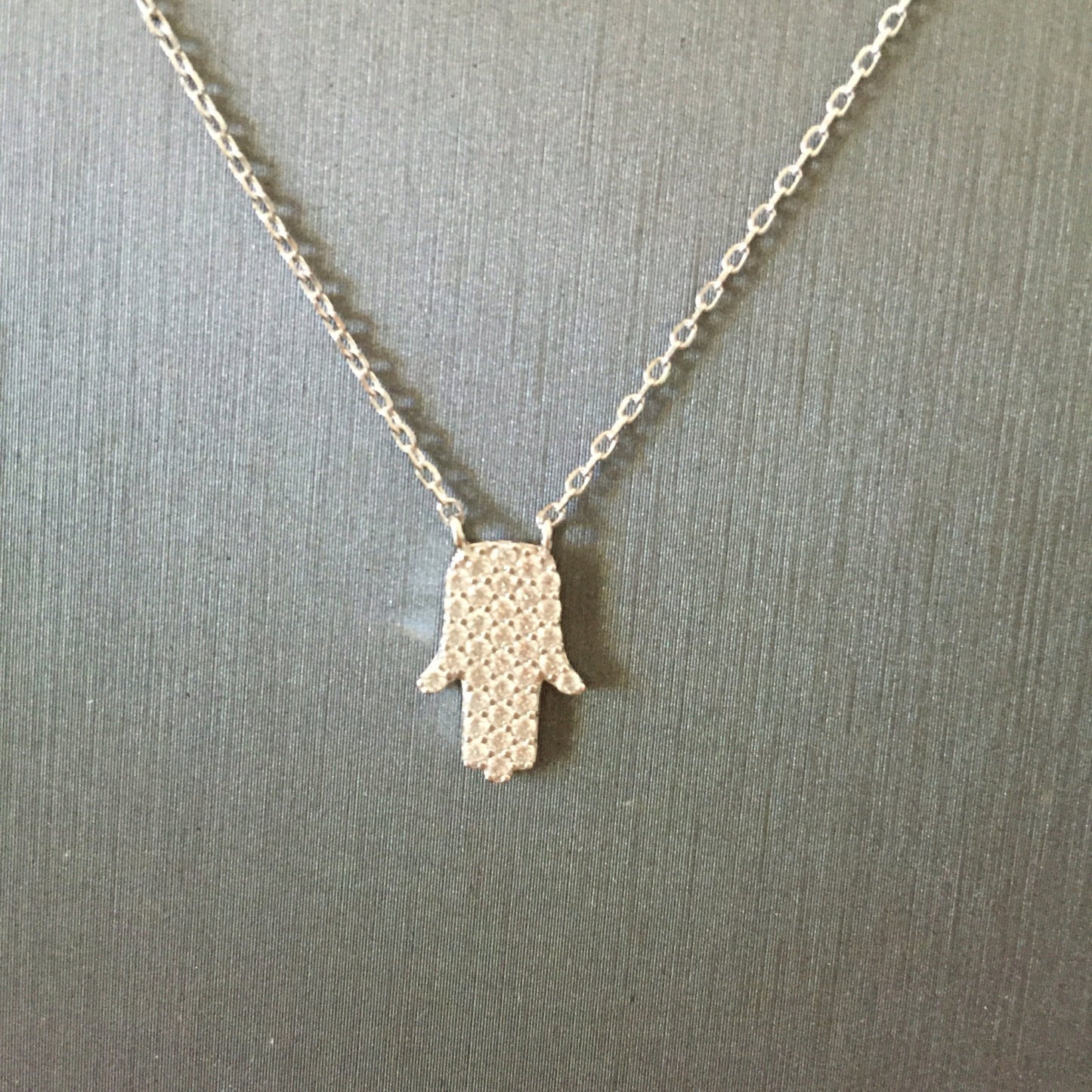 Small Pave Hamsa Necklace