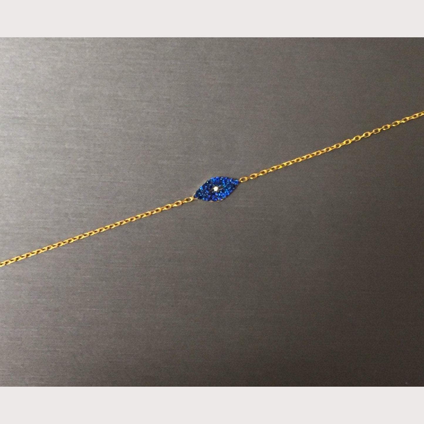 Modern Blue Eye Bracelet-Gold