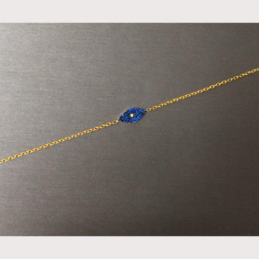 Modern Blue Eye Bracelet-Gold
