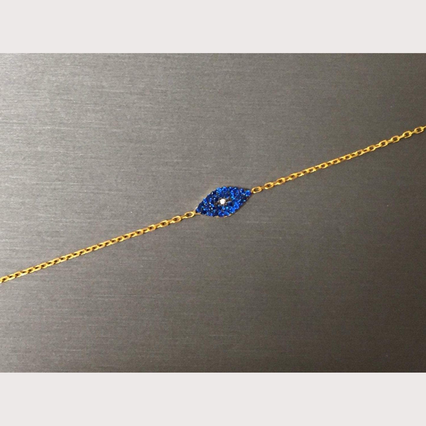 Modern Blue Eye Bracelet-Gold