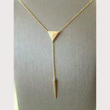 Pyramid Lariat Necklace-Yellow Gold