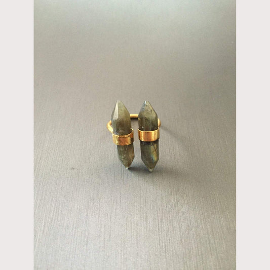 Double Crystal Gemstone Ring