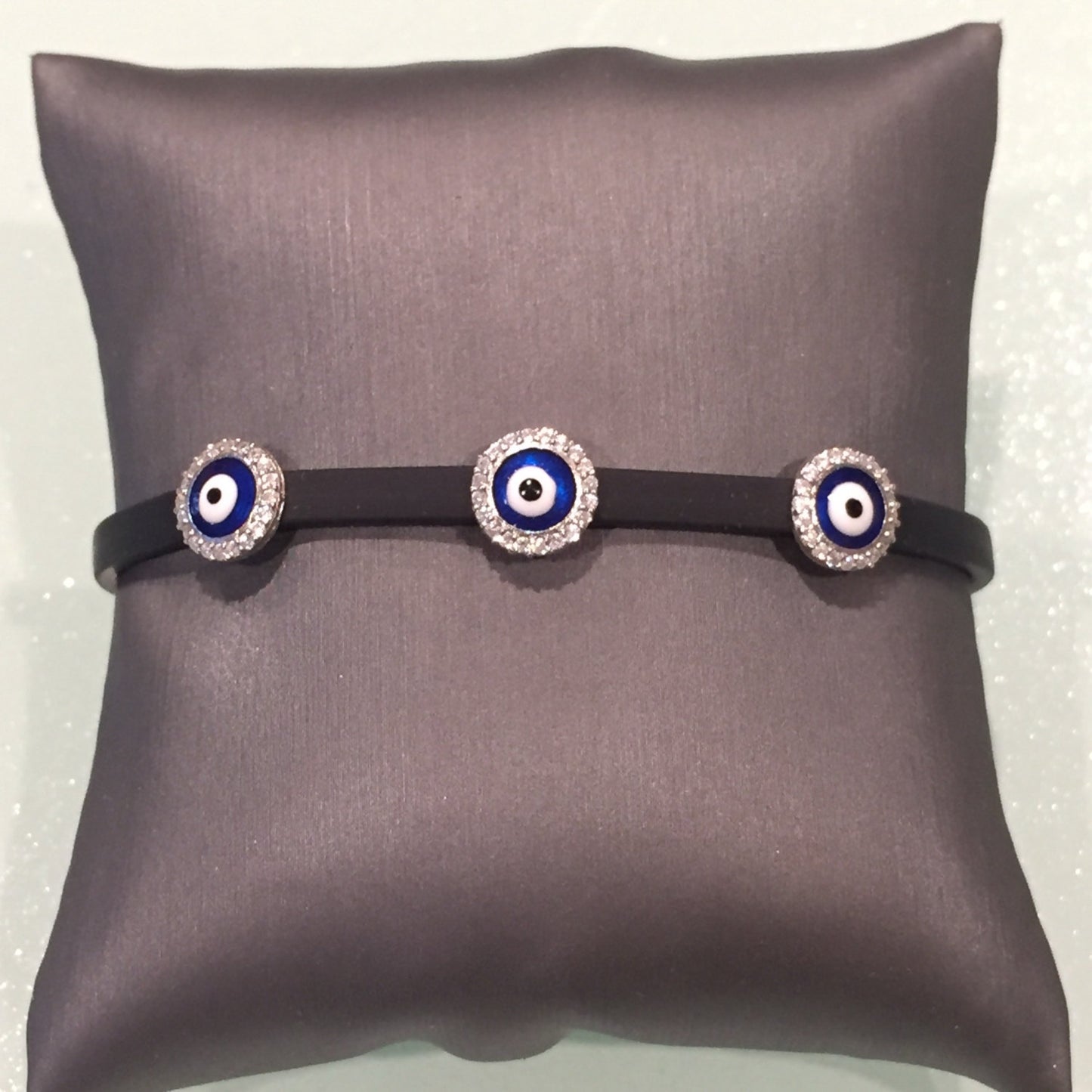 Round Leather Evil Eye Bracelet