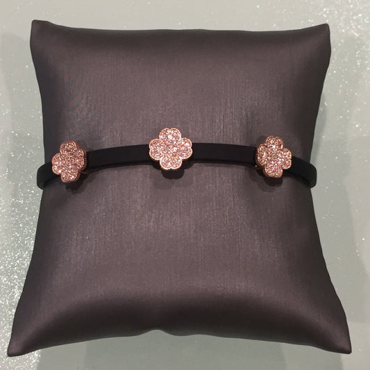 Leather Clover Bracelet