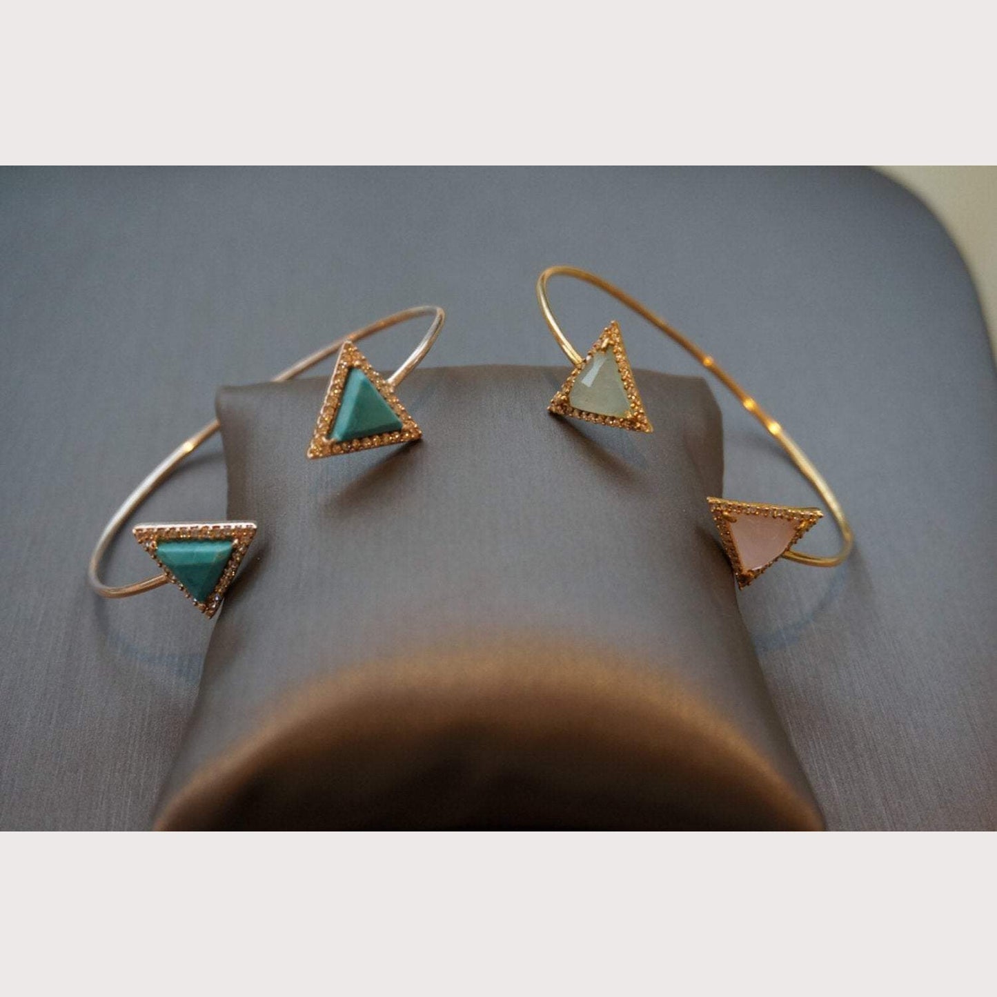 Silver Mykonos Turquoise Stone Cuff