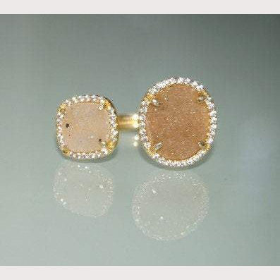 Double Champagne Druzy Ring