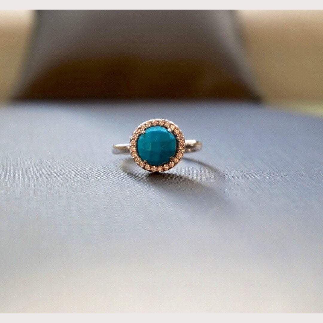 Silver Round Turquoise Ring