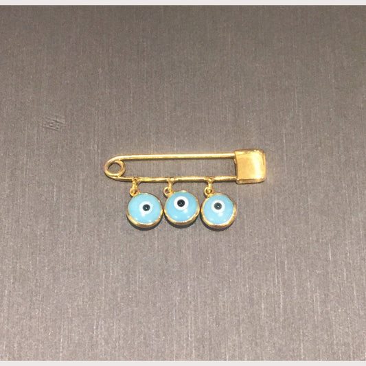 Gold Evil Eye Safety Pin