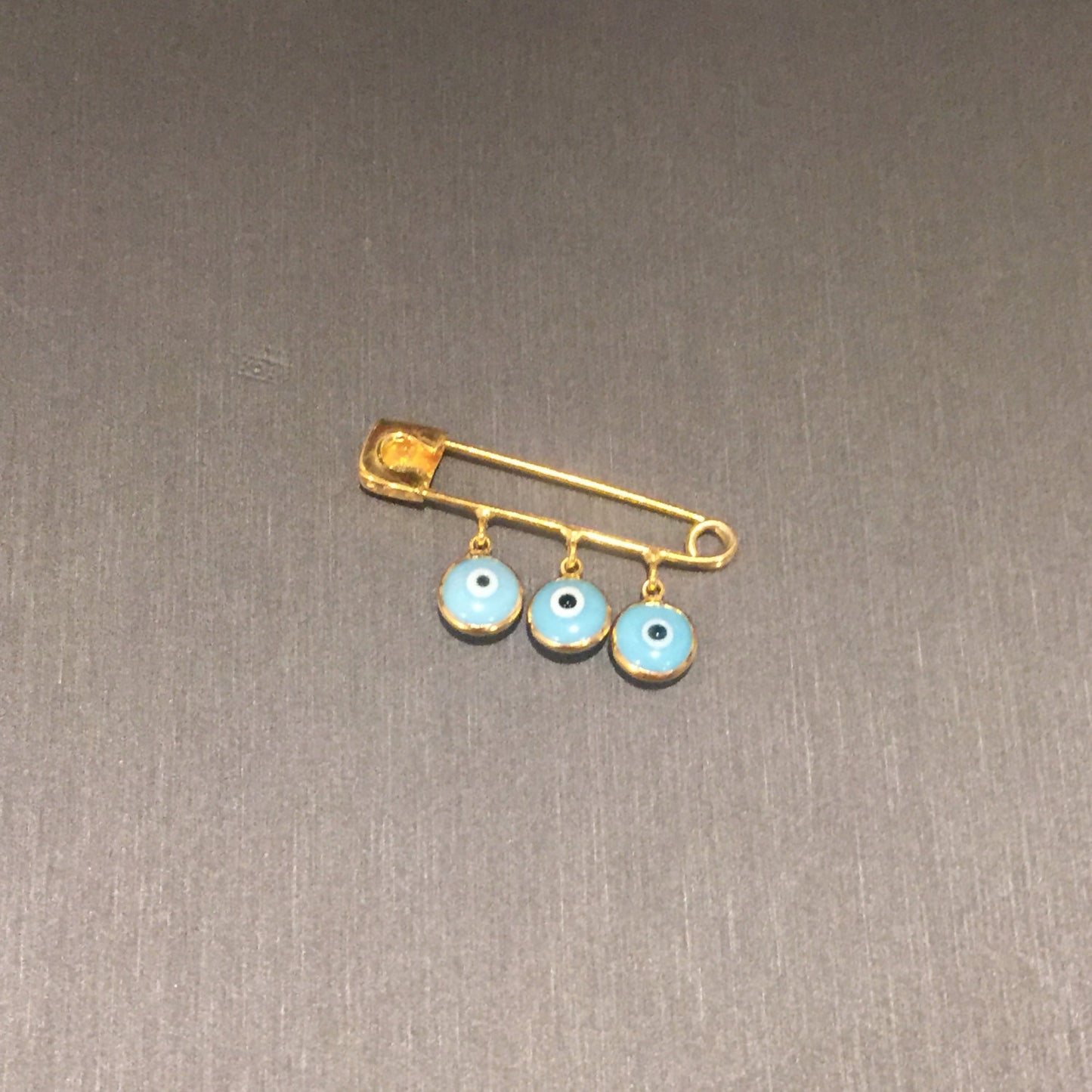 Gold Evil Eye Safety Pin