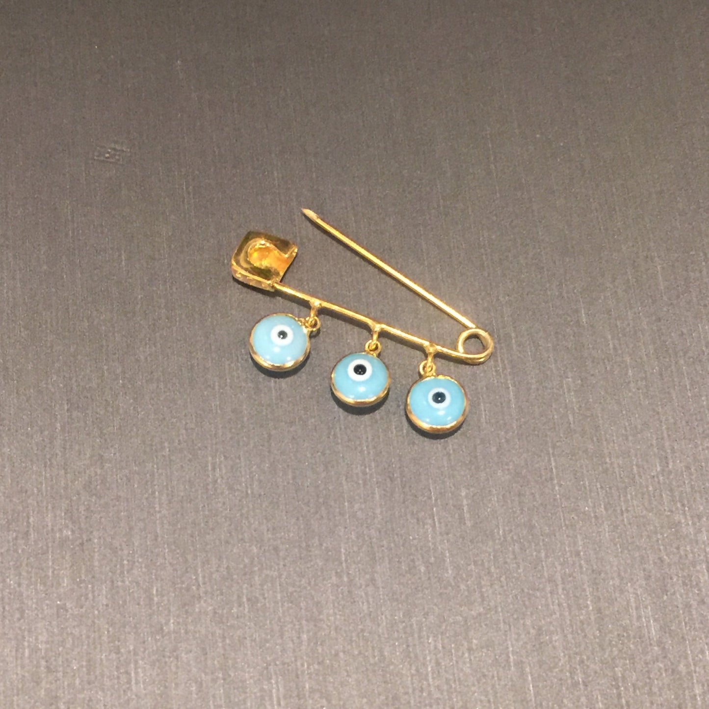 Gold Evil Eye Safety Pin