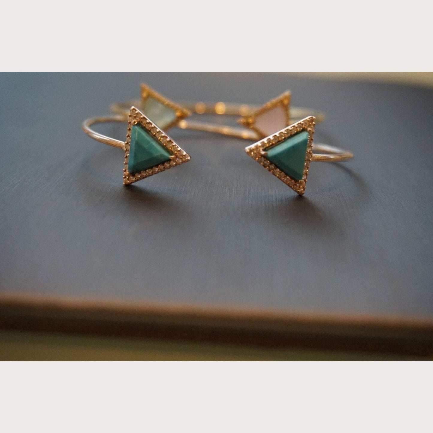 Silver Mykonos Turquoise Stone Cuff