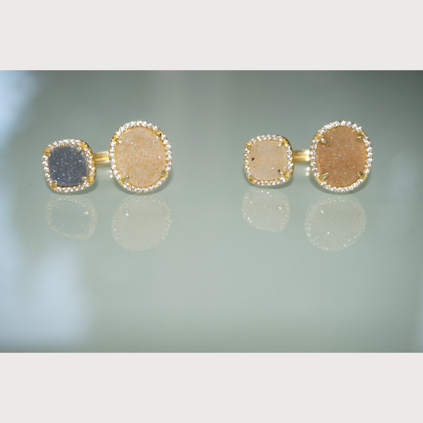 Double Champagne Druzy Ring