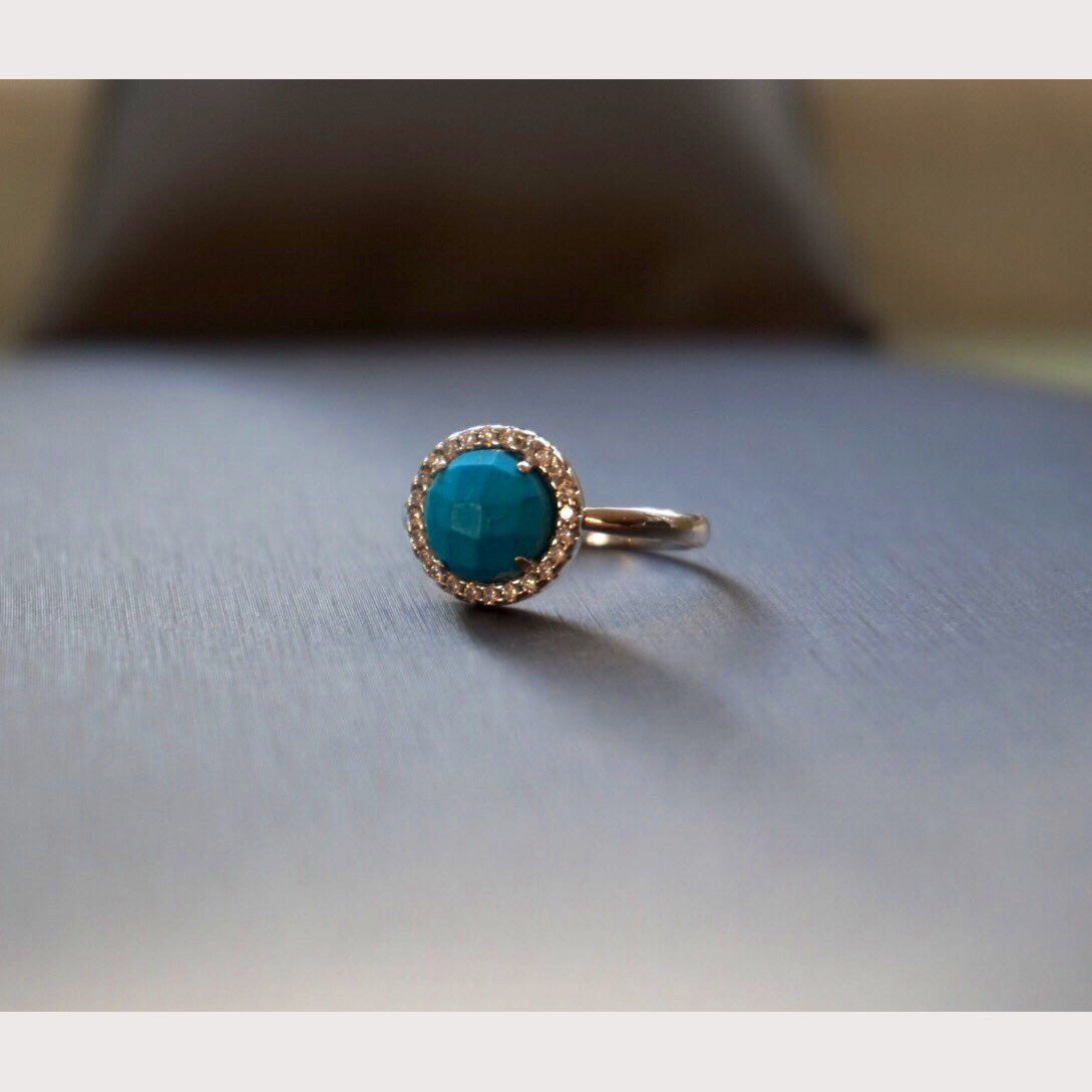 Silver Round Turquoise Ring