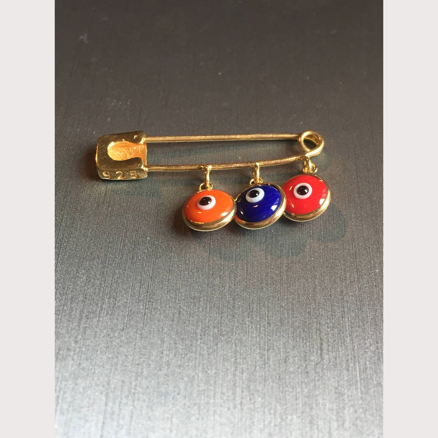 Hye Em Yes-Gold Evil Eye Safety Pin