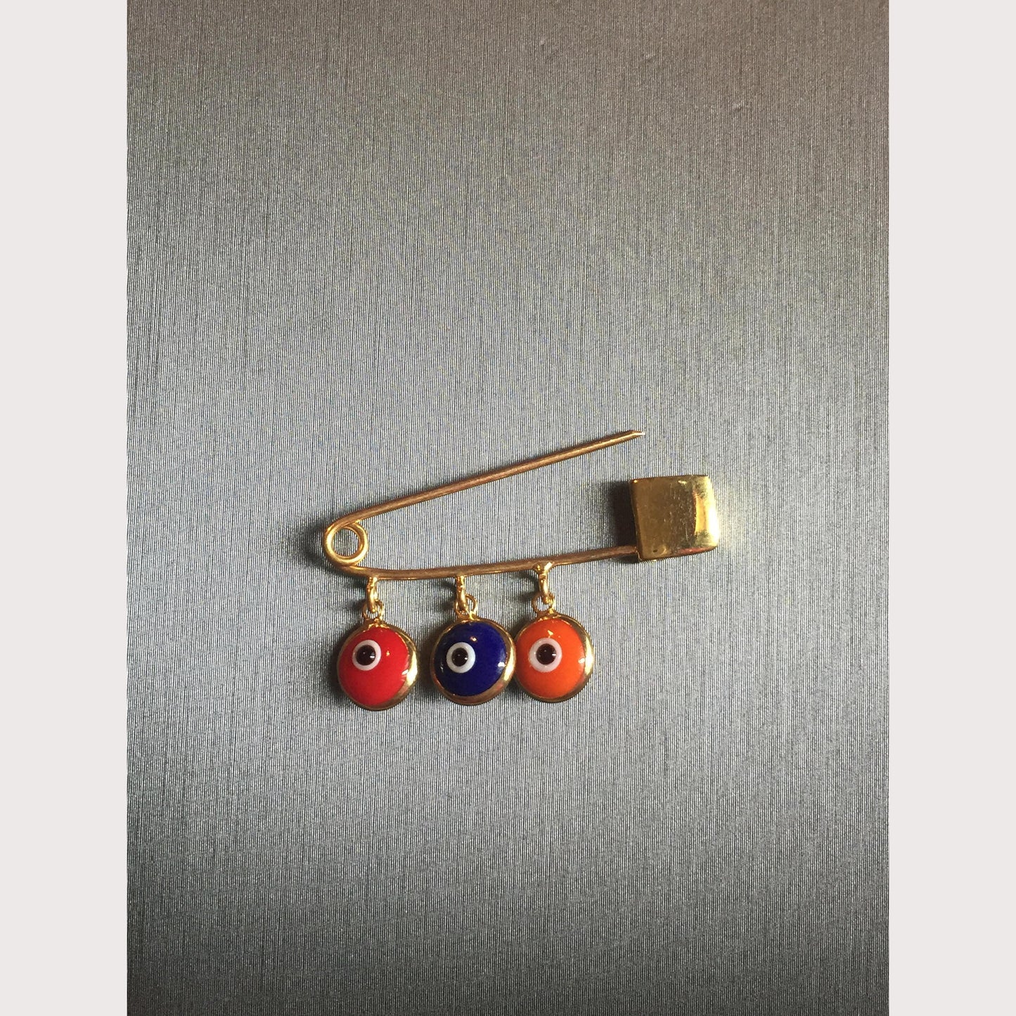 Hye Em Yes-Gold Evil Eye Safety Pin