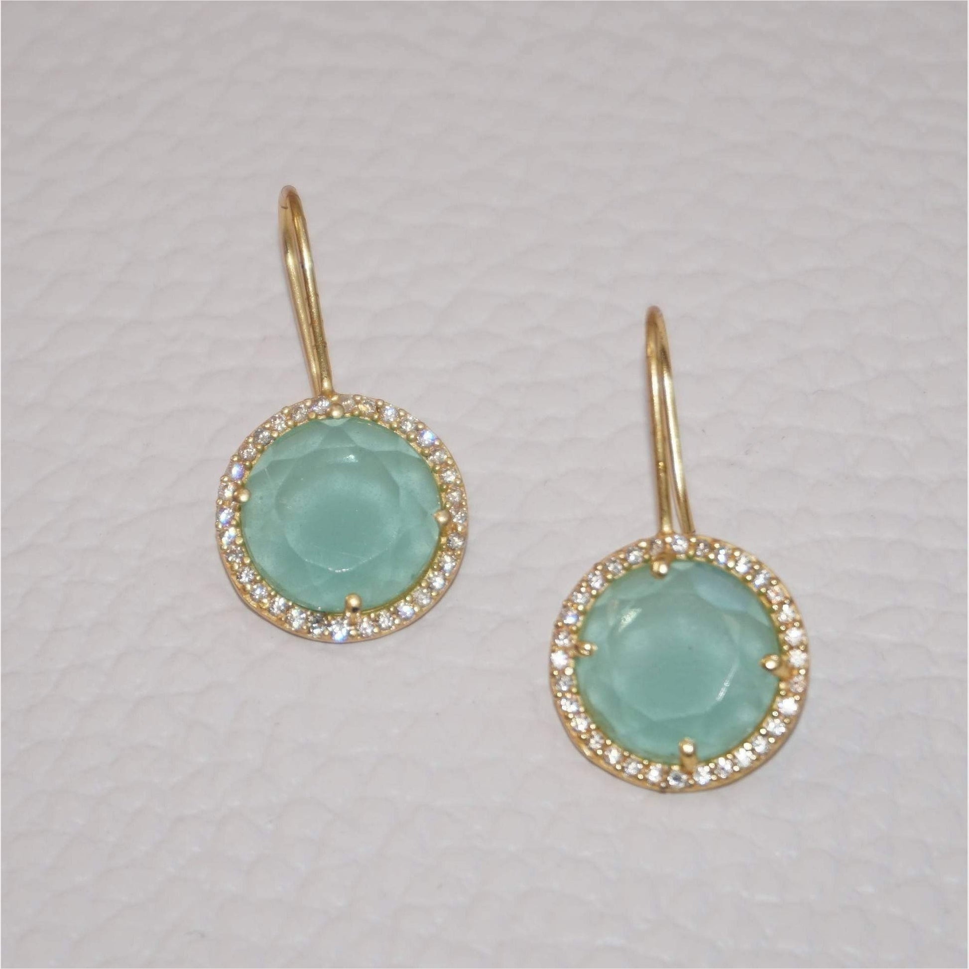 Mint Green Gemstone Earrings