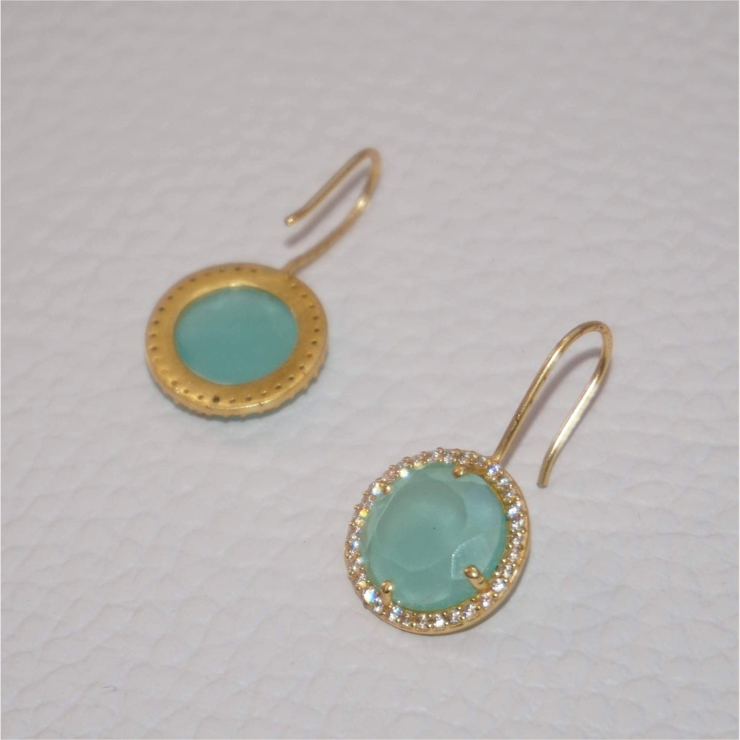 Mint Green Gemstone Earrings