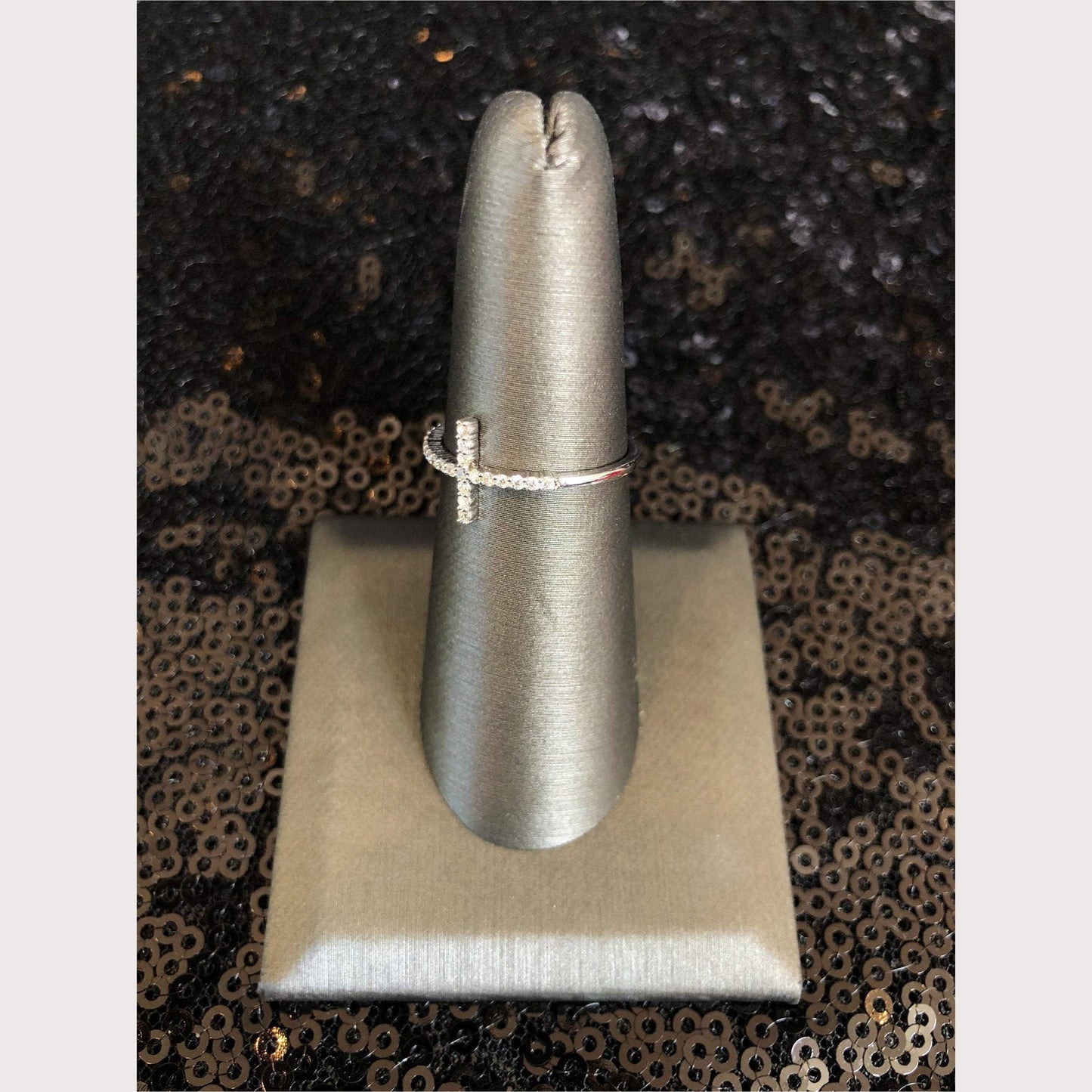 White Gold Cross Ring
