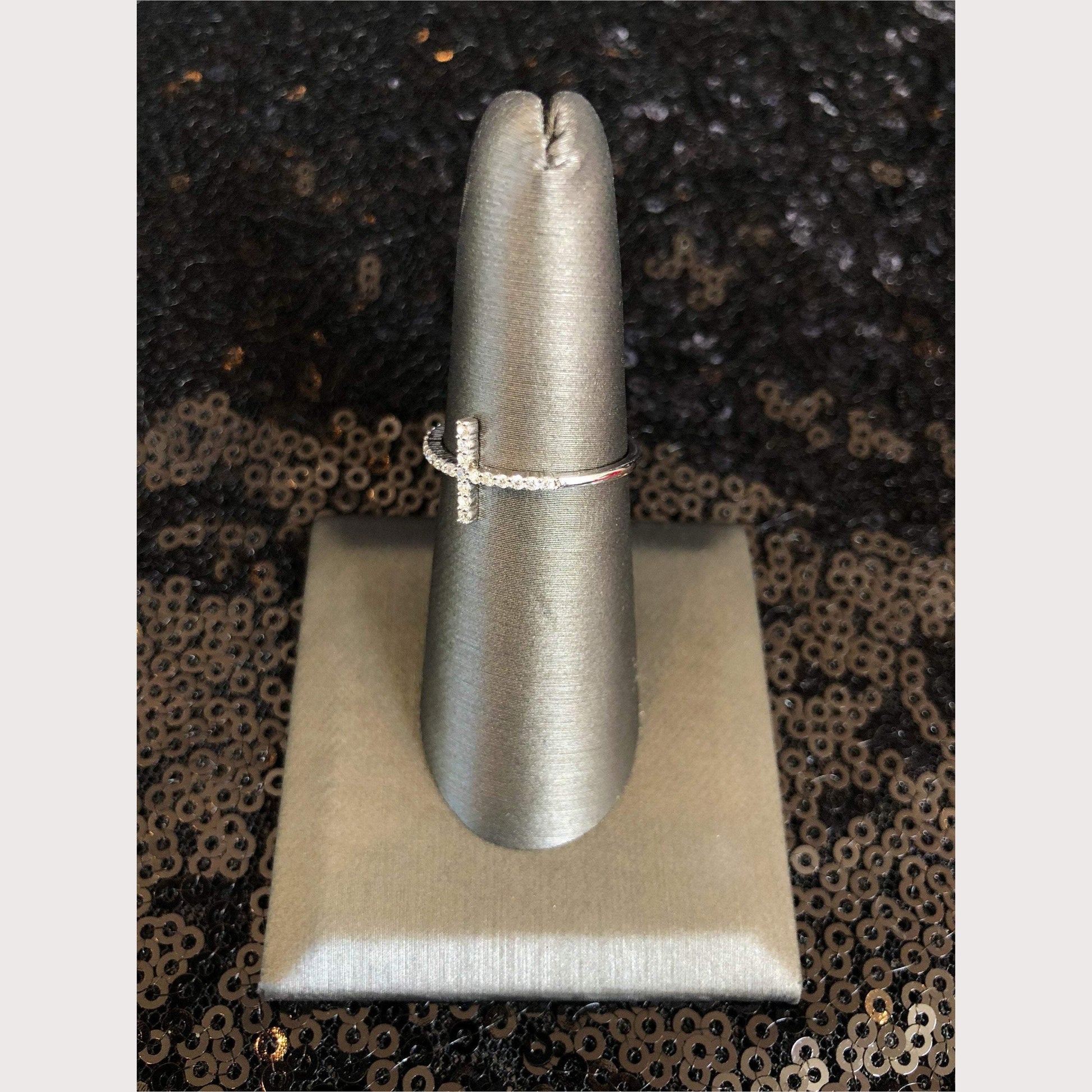 White Gold Cross Ring