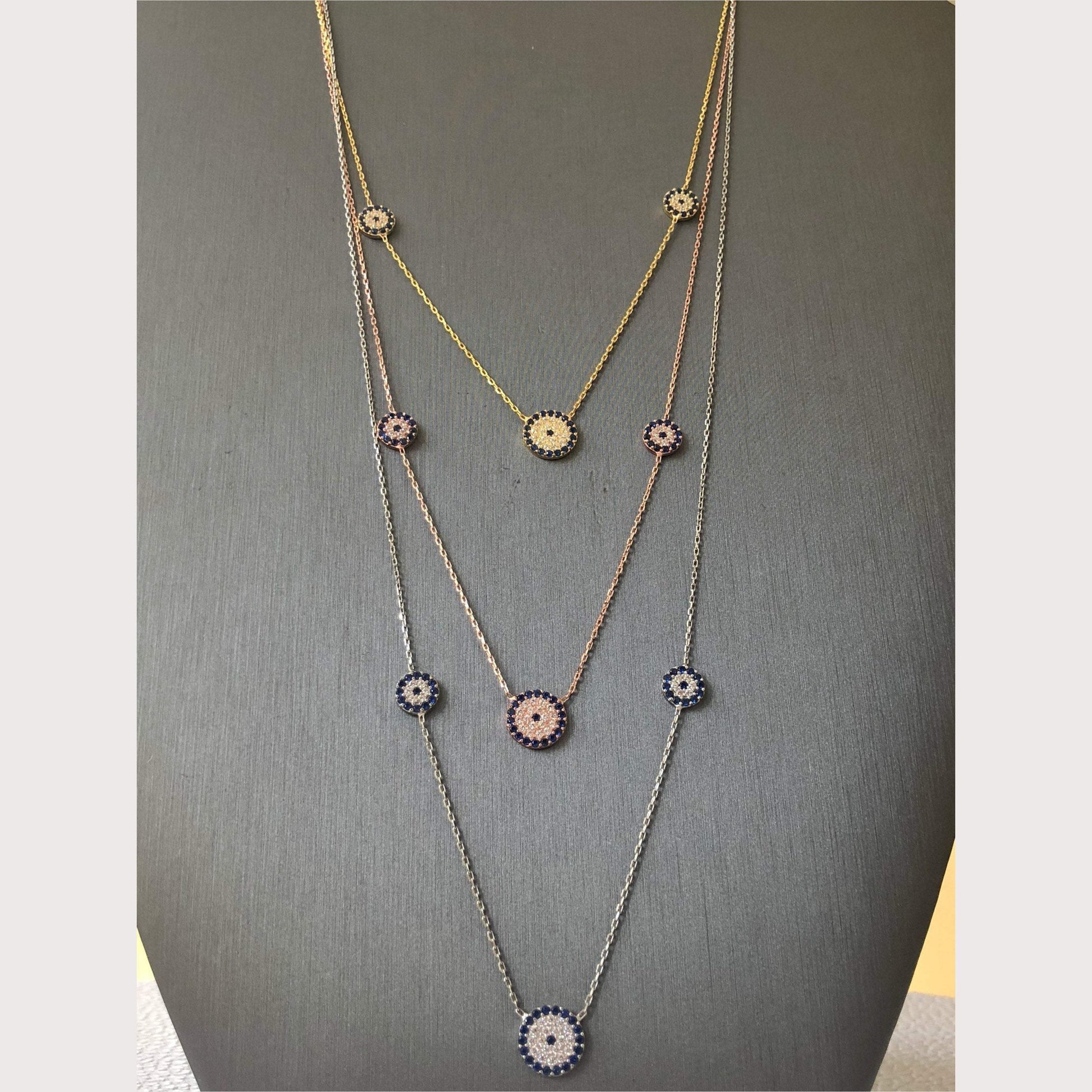 Trois Elegant Evil Eye Necklace