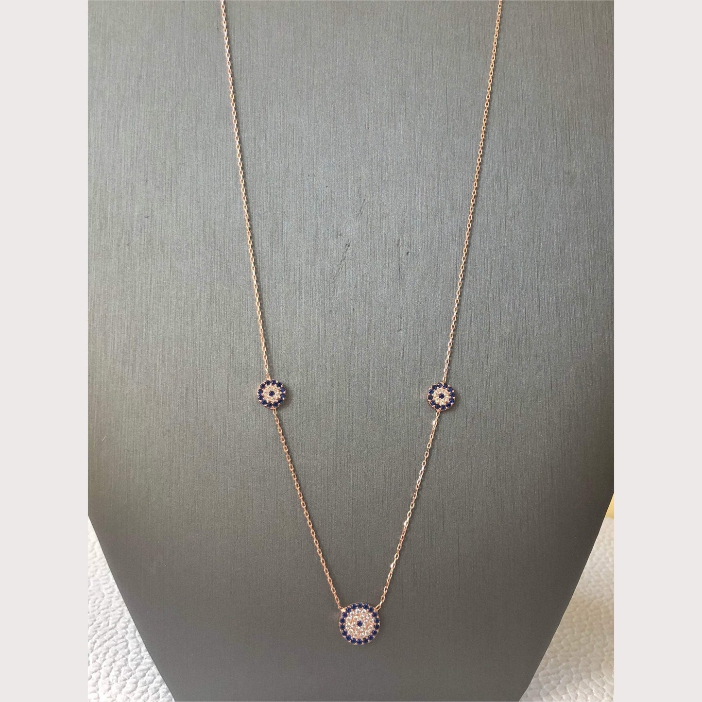 Trois Elegant Evil Eye Necklace