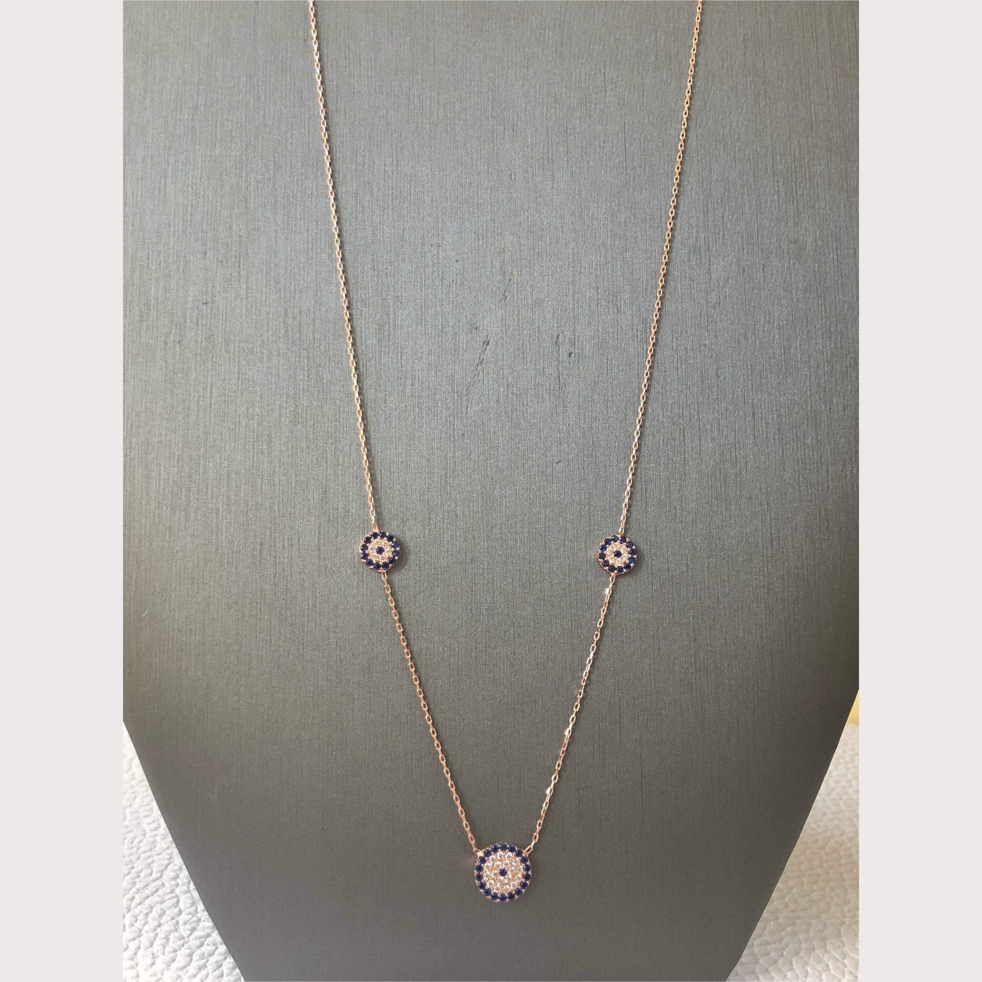 Trois Elegant Evil Eye Necklace