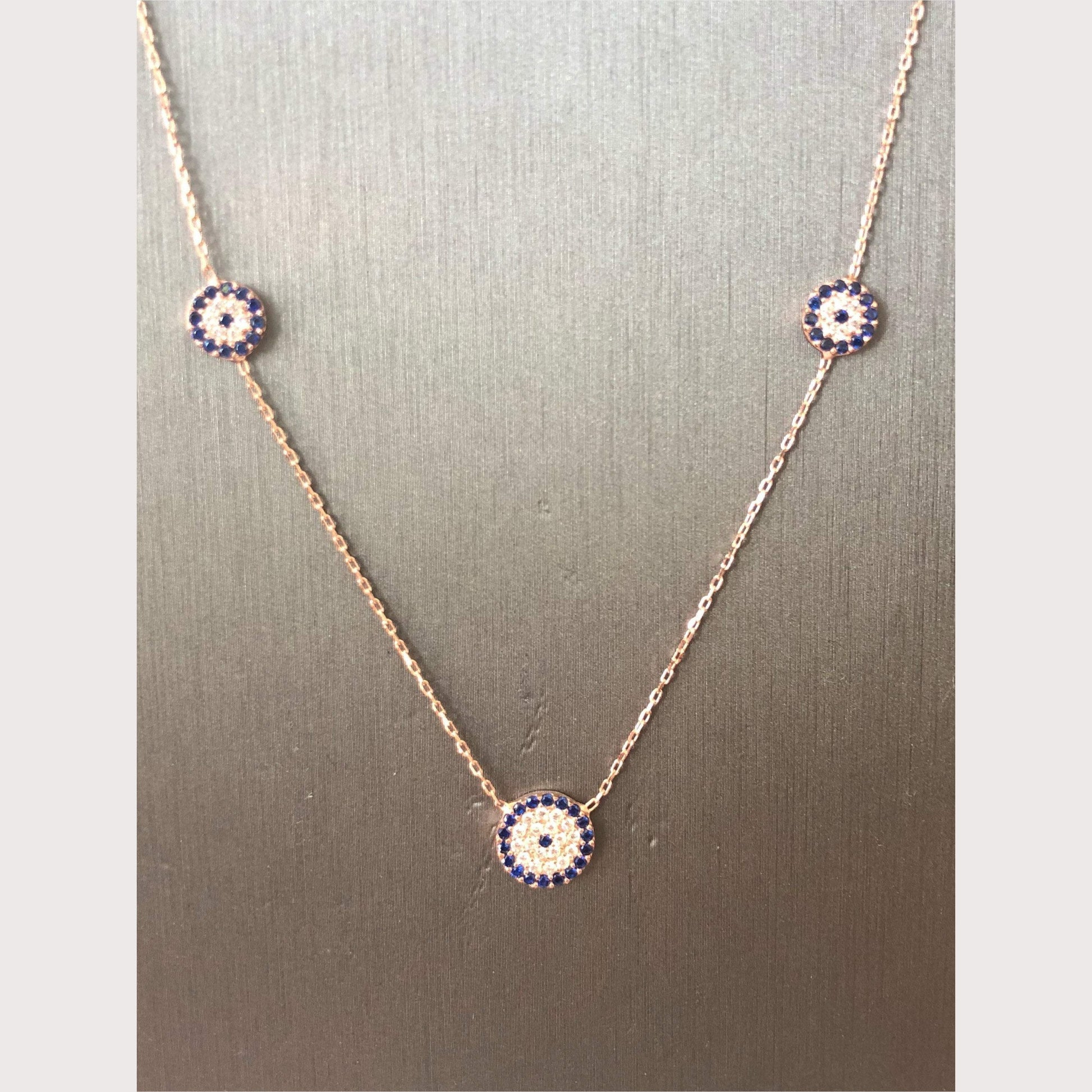 Trois Elegant Evil Eye Necklace