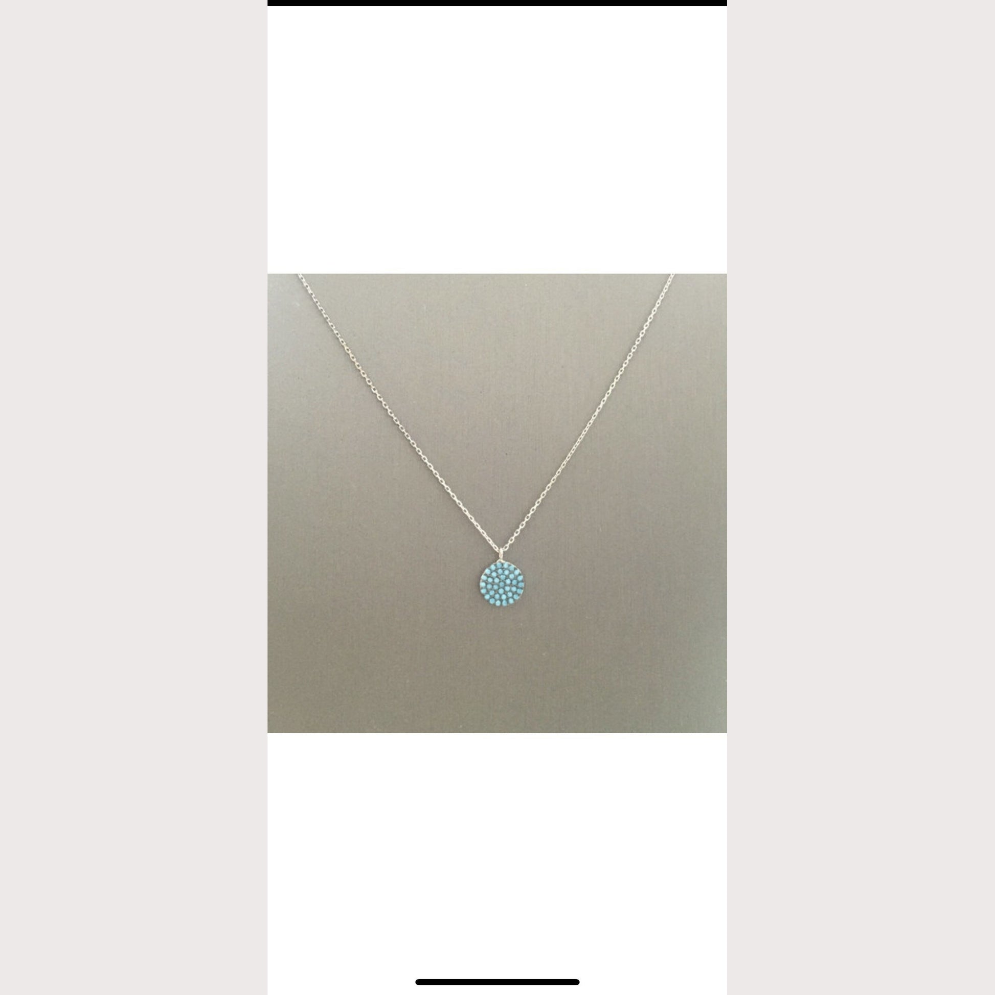 Small Turquoise Disc Necklace
