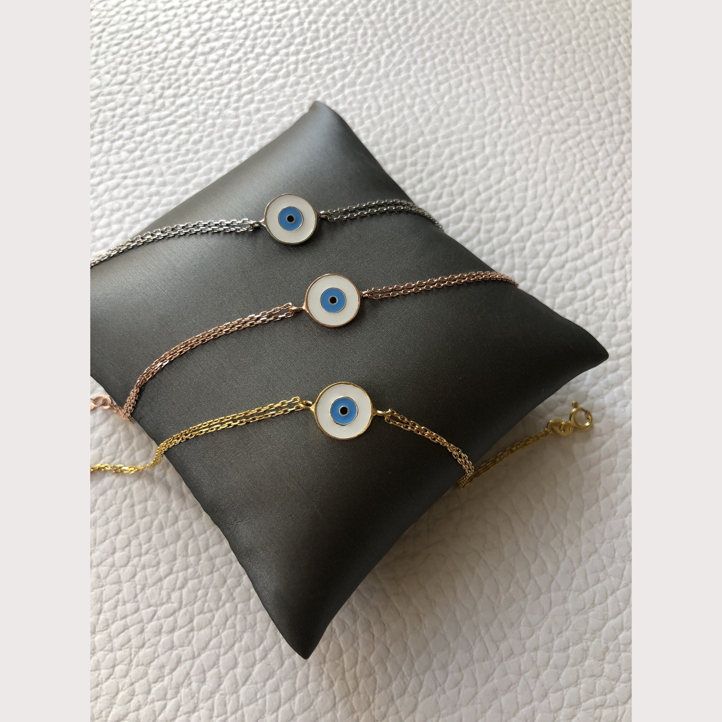 White Enamel Eye Bracelet