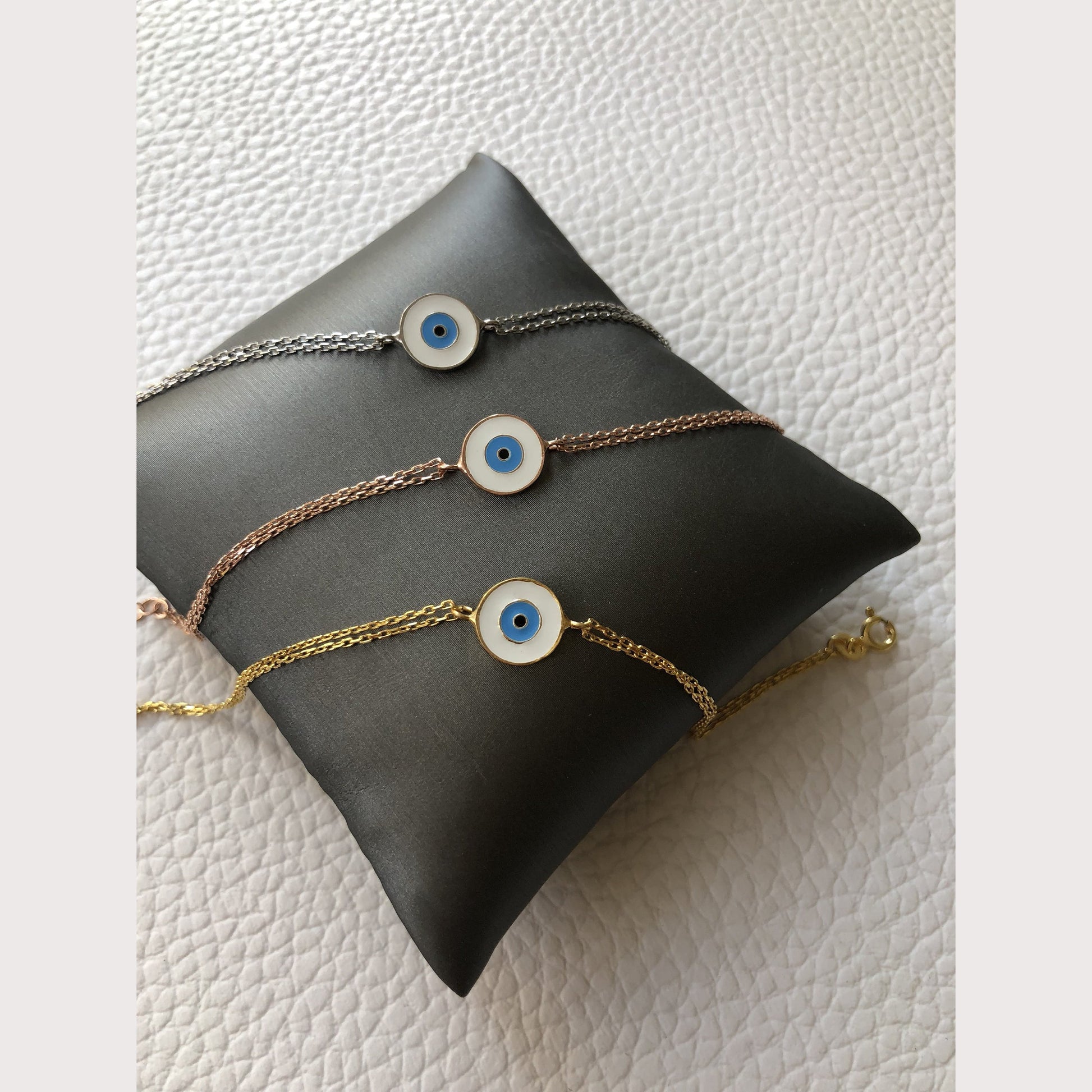 White Enamel Eye Bracelet