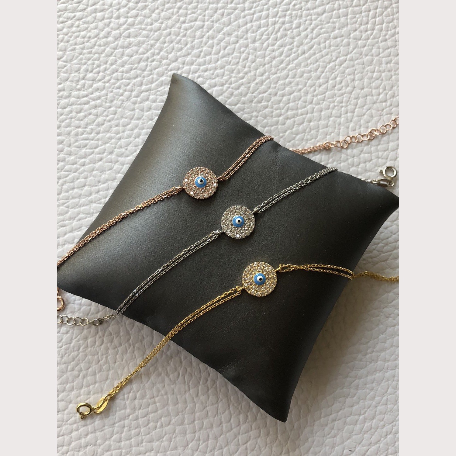 Mini Evil Eye Disc Bracelet